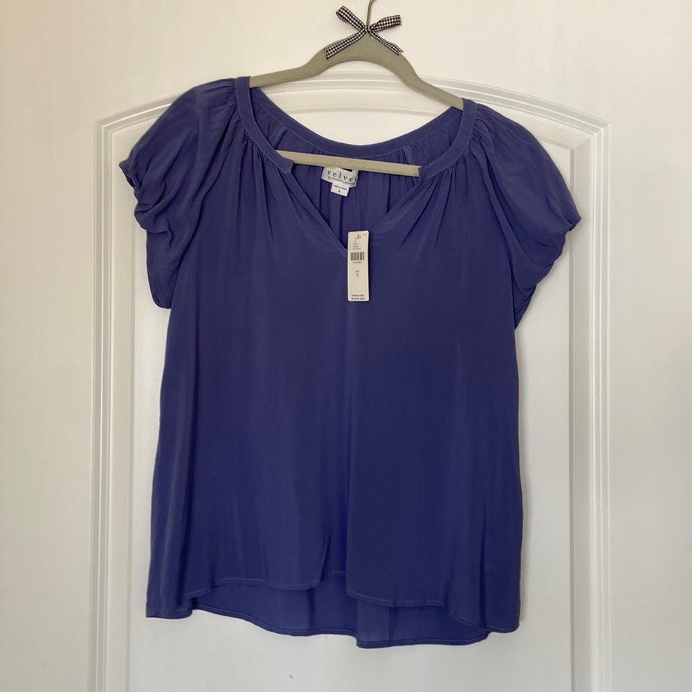 Velvet by Graham & Spencer top, periwinkle, small, nwt